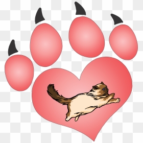 Cat Paw 79 Decal - Transparent Background Heart Paw, HD Png Download - cat paw png
