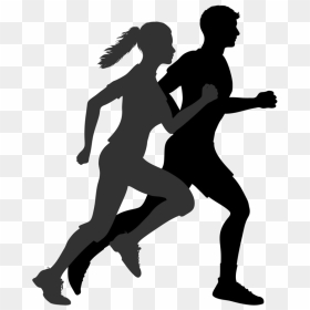 Exercise Free Photo Png - Man And Woman Running Silhouette, Transparent Png - people running png
