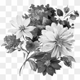 Download Free Png Grey Flower Bouquet Decoration - Flowers Art Png, Transparent Png - flower png transparent