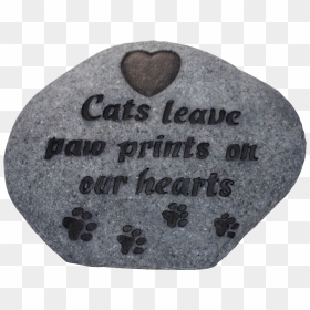 Cat Paw Print Memorial Stone Grey By Vivid Arts - Heart, HD Png Download - cat paw png