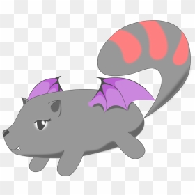 Bat Cat Flight Illustration - Bats, HD Png Download - flying cat png
