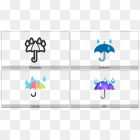 Umbrella With Rain Drops On Various Operating Systems, HD Png Download - rain drops png