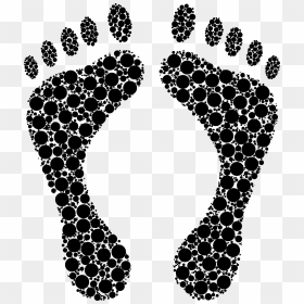 Footprints Silhouette Circles Big Image Png - Hand And Foot Black, Transparent Png - footprints png