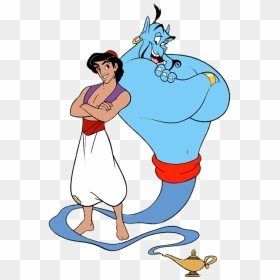 Aladdin And Genie - Genie Aladdin And Abu, HD Png Download - cartoon smile png