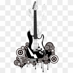 Silhouette Electric Guitar - Electric Guitar Vector Png, Transparent Png - guitar silhouette png