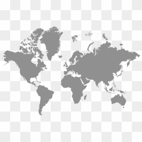 World Map Gray Color, HD Png Download - mundo png