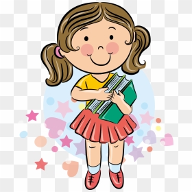 Student School Cartoon - Cartoon Girl Student, HD Png Download - cartoon girl png