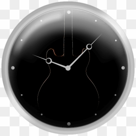 Silhouette Of The Electric Guitar - Wall Clock, HD Png Download - guitar silhouette png