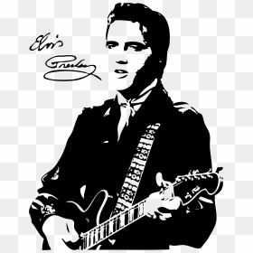Elvis Presley Stencil, Hd Png Download - Elvis Presley Clipart, Transparent Png - guitar silhouette png