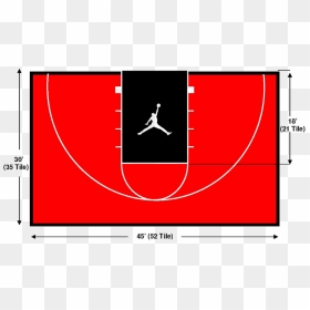 30"x45 - Basketball Half Court Design, HD Png Download - basketball court png