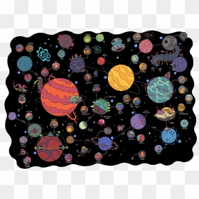 Desktop Wallpaper Planet Solar System Drawing - Outer Space Wallpaper Drawing, HD Png Download - solar system png