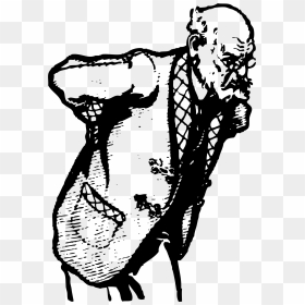 Old Man With A Sore Back Clip Arts - Old Man Black And White Clipart, HD Png Download - old man png
