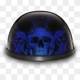 Skull, HD Png Download - blue flames png