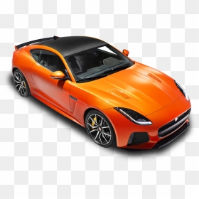 Orange Jaguar F Type Svr Coupe Top View Car - Orange Jaguar F Type, HD Png Download - car top view png