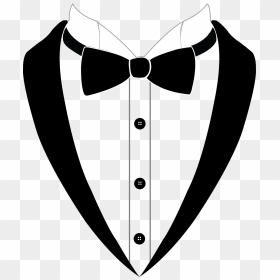 Bow Tie Tuxedo Black - Suit And Tie Cartoon, HD Png Download - black bow png