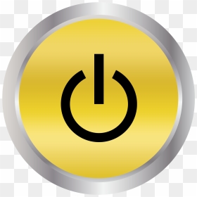 Gold Button Hr - Gold Power Button Png, Transparent Png - power button png