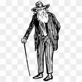 Old Man With Cane - Old Man Clipart Black And White, HD Png Download - old man png