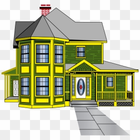 Big House Clipart Png Freeuse Download Buat Testing - Green And Yellow House, Transparent Png - house clipart png