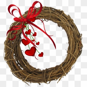 Valentine Grapevine Wreath - Valentines Day Free Clip Art, HD Png Download - grape vine png