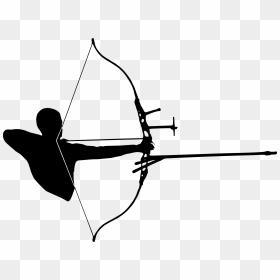 Recurve Bow Silhouette At - Archery Png, Transparent Png - black bow png