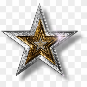 Dallas Cowboy Star Clipart Image Transparent Star Clipart - Silver And Gold Stars, HD Png Download - dallas cowboys png