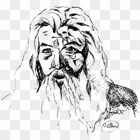 Wizard In Black And White, HD Png Download - old man png