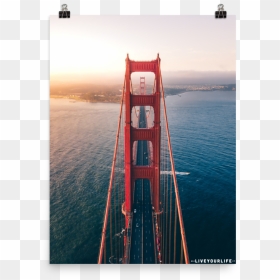Transparent Golden Gate Bridge Silhouette Png - Golden Gate Bridge From Above, Png Download - golden gate bridge png