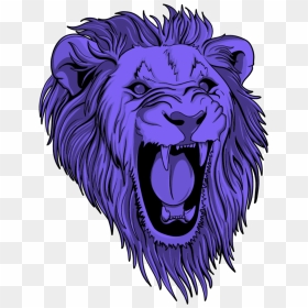 #mq #purple #lion #lions #head #wild - Purple Lion Png, Transparent Png - lion roar png