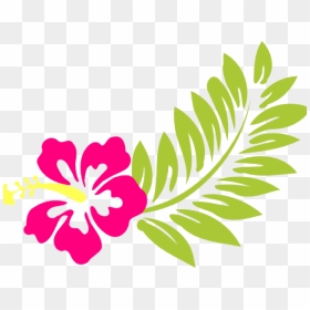 Beach Flower Cliparts - Pink Hibiscus Clip Art, HD Png Download - hawaiian flower png