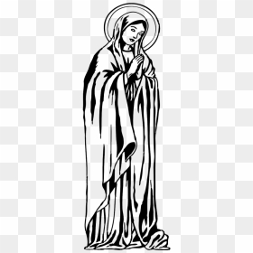 Religious Vector Statue Mary - Virgin Mary Black And White, HD Png Download - velankanni matha png