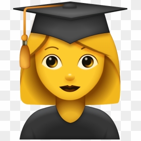 Transparent Girl Walking Png - Iphone Graduation Emoji, Png Download - whatsapp single emoji png