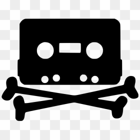 Onlinelabels Clip Art Cassette - Cassette Tape With Crossbones, HD Png Download - pirate flag png