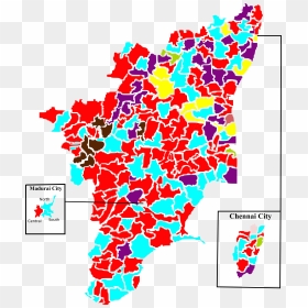 2011 Tamil Nadu Legislative Election Map By Parties - Tamil Nadu Legislative Assembly Constituency, HD Png Download - dmk logo png