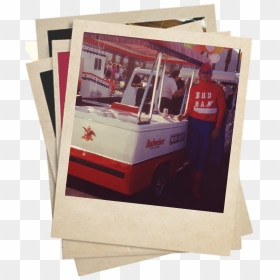 Polaroid Of Bud Man And Budweiser Stand In The 80s - Polaroid Png 80's, Transparent Png - polaroid picture png