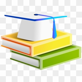 Textbook Clipart Graduation Cap - Book With Degree Cap, HD Png Download - degree cap png
