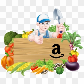 Amazon Whole Foods - Vegetable Garden Cartoon, HD Png Download - whole foods logo png