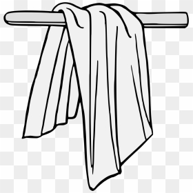 Cloth Hung Over A Rod - Wash Cloth Clip Art, HD Png Download - flying cloth png