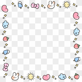 #kawaii #cute #adorable #bunny #pastel #love #heart - Cute Frame Png Transparent, Png Download - love photo frames png