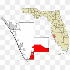North Port Florida, HD Png Download - florida map png
