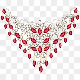 Transparent Diamond And Ruby Necklace Png Clipart - Diamond Transparent Diamond Jewels Png, Png Download - jewellery png images