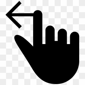 One Finger Swipe To Left Black Hand Symbol - One Black Left Hand, HD Png Download - hand symbol png