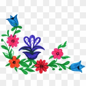 8 Colorful Flower Corner Vol - Flower Corner Png Colorful, Transparent Png - colorful floral design png
