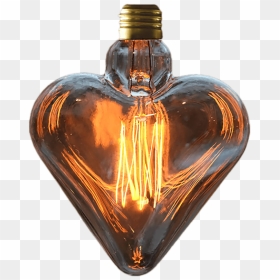 Heart Light Bulb - Incandescent Light Bulb, HD Png Download - glowing bulb png