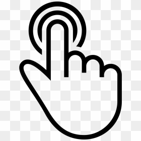 One Finger Tap Gesture Of Outlined Hand Symbol - Click Icon Png, Transparent Png - hand symbol png