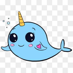 Narwhal Clipart Easy, Narwhal Easy Transparent Free - Cute Easy To Draw, HD Png Download - narwhal png