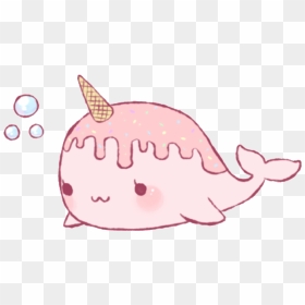 Narwhal Dolphin Cute Pinkdolphin Kawaii Freetoedit - Cartoon Dolphin Cute Drawing, HD Png Download - narwhal png