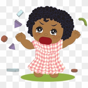 Black Girl Toddler Cartoon, HD Png Download - angry kid png
