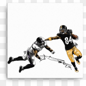 Boomin Past Defense Antonio Brown Steelers Canvas - Kick American Football, HD Png Download - antonio brown png