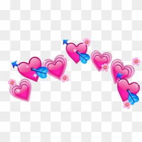 #crown #pink #heart #emoji #tumblr #flower - Emoji Heart Crown Png, Transparent Png - pink heart emoji png