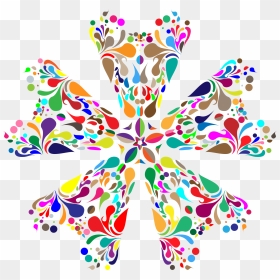 Colorful Floral Spatter 4 Clip Arts - Clip Art, HD Png Download - colorful floral design png